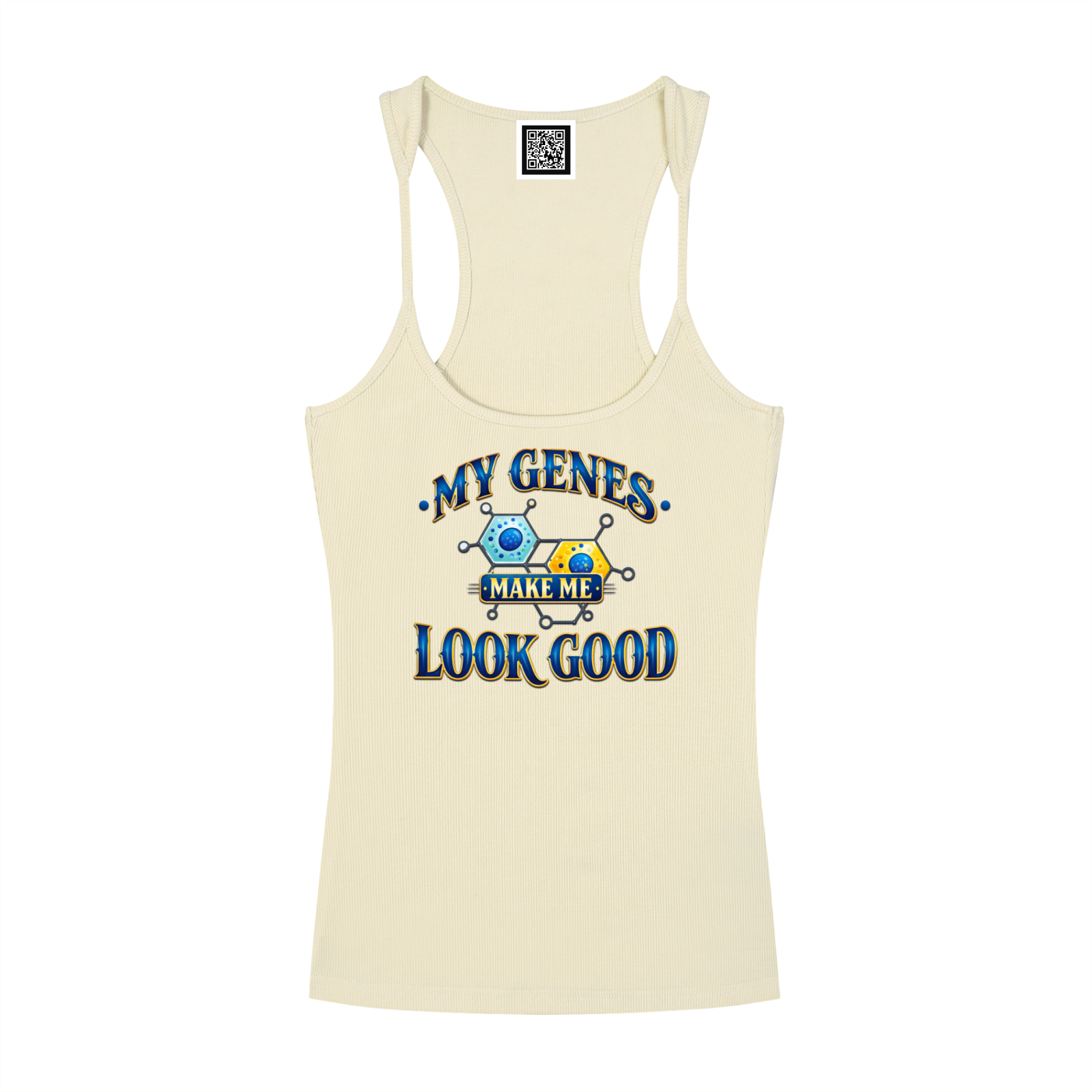 My Genes Make Me Look Good – Women's Ribbed Racerback Crop Tank Top