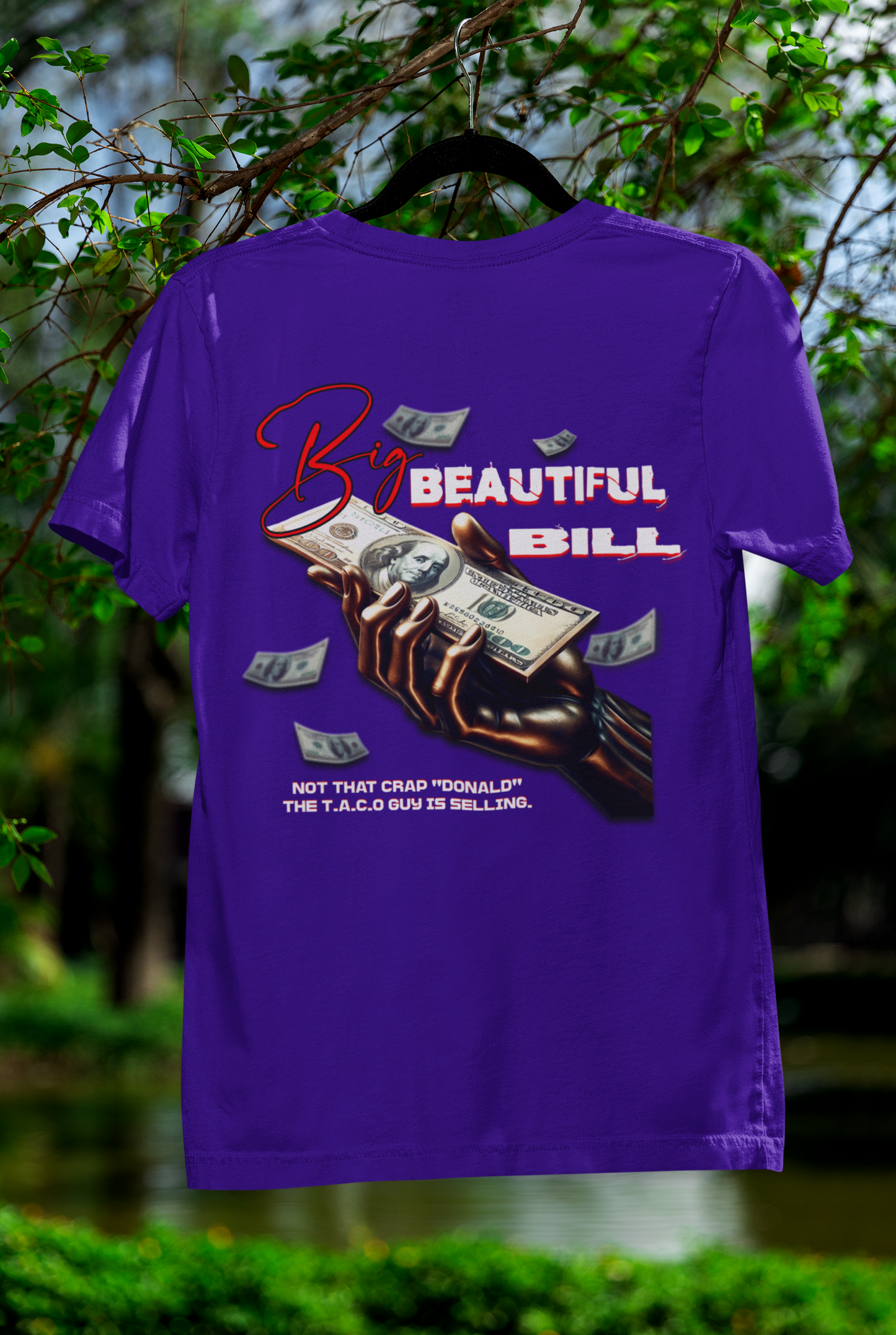The T.A.C.O Guy: Big Beautiful Bill T-Shirt, The Only Big Beautiful Bill Shirt, No Kings and Hands Off Protest Shirts, Money Falling Shirt