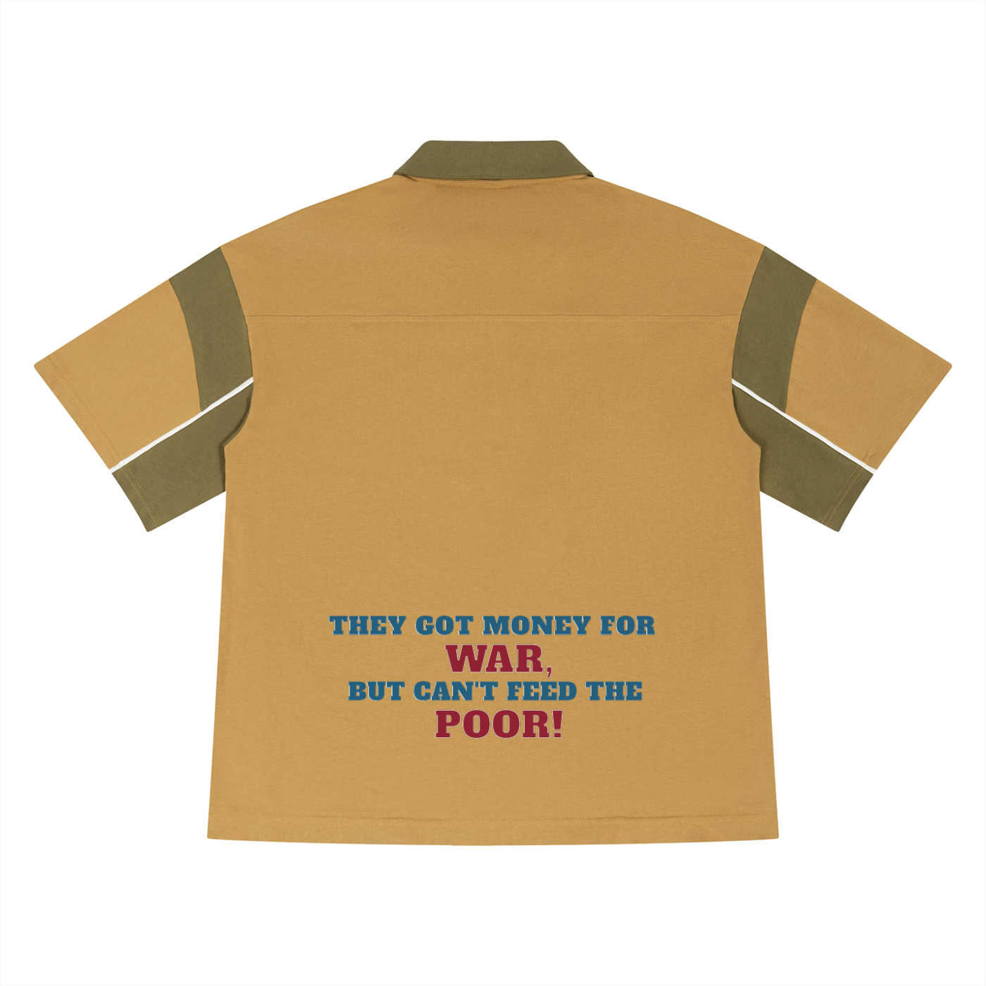 Unisex Boxy Color Block Polo Shirt