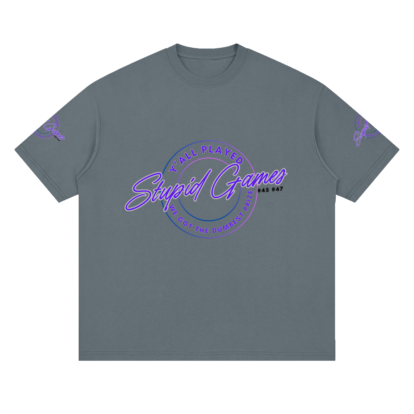 "Played Stupid Games" Streetwear Loose Drop Shoulder Tee