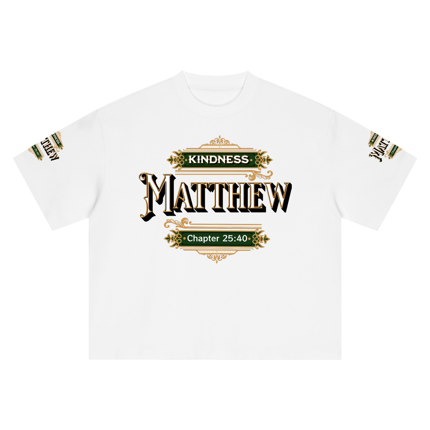 Kindness Matthew 25:40 – Unisex Heavyweight Boxy Oversized Graphic T-Shirt