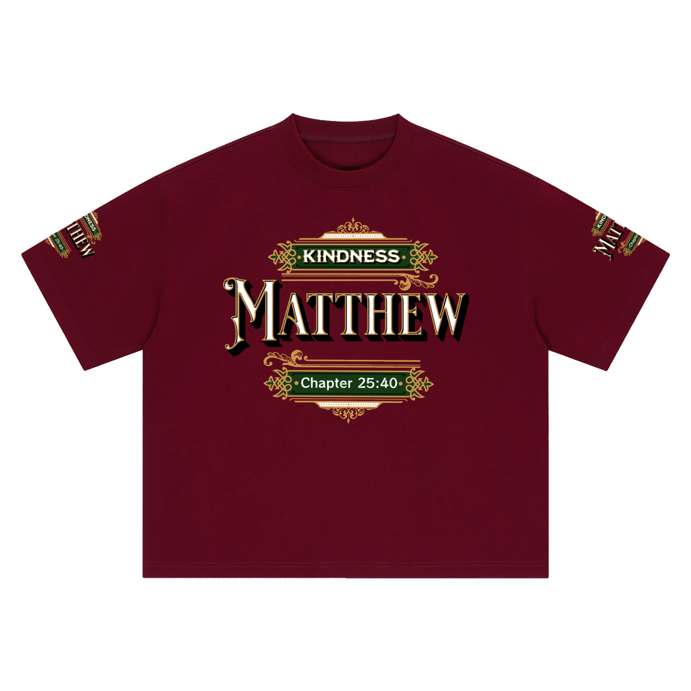 Kindness Matthew 25:40 – Unisex Heavyweight Boxy Oversized Graphic T-Shirt