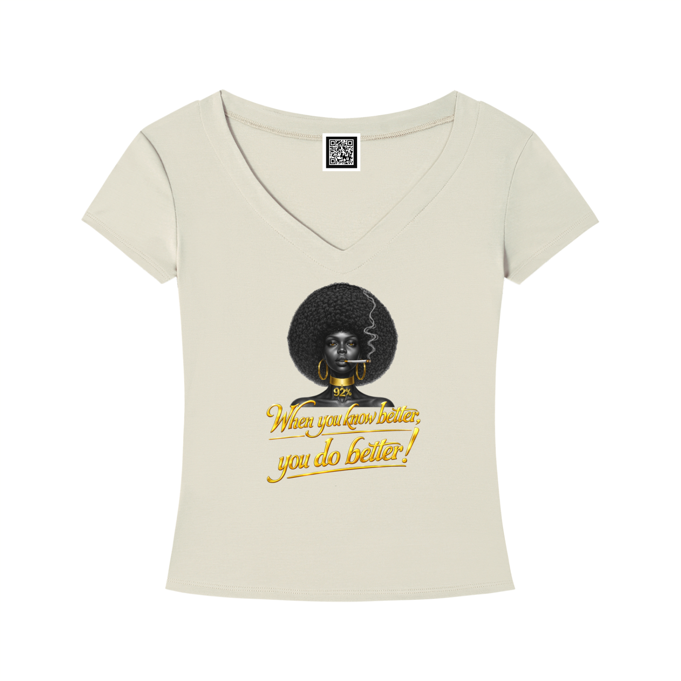 When You Know Better, You Do Better – 92% Women's Tencel Slim Fit V-Neck Crop T-Shirt