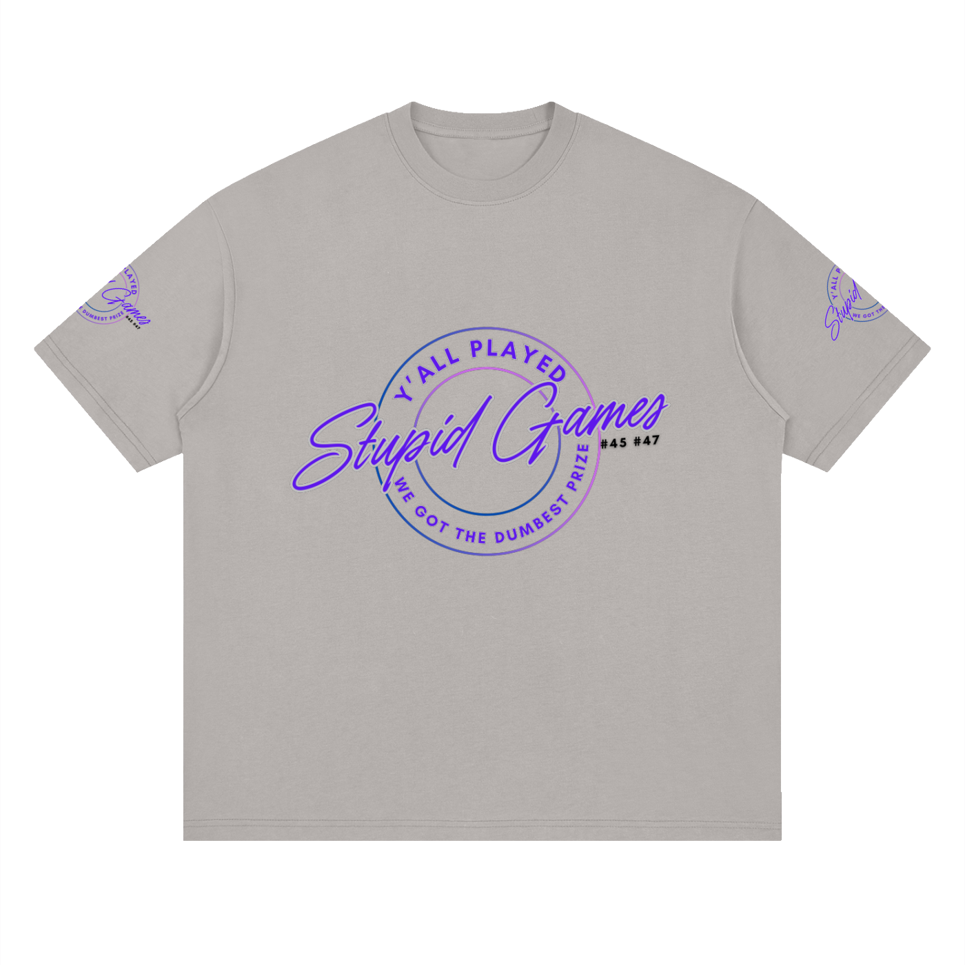 "Played Stupid Games" Streetwear Loose Drop Shoulder Tee