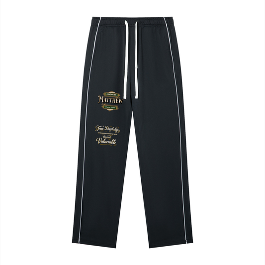 Kindness Matthew 25:40 – Men's Piping Straight Leg Graphic Sweatpants