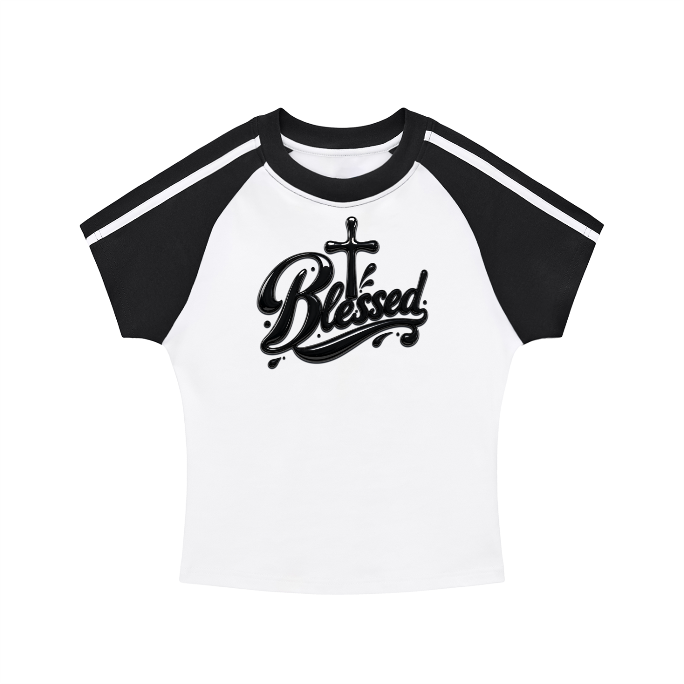 Contrast Stripes Bodycon Raglan  Sleeve T-Shirt