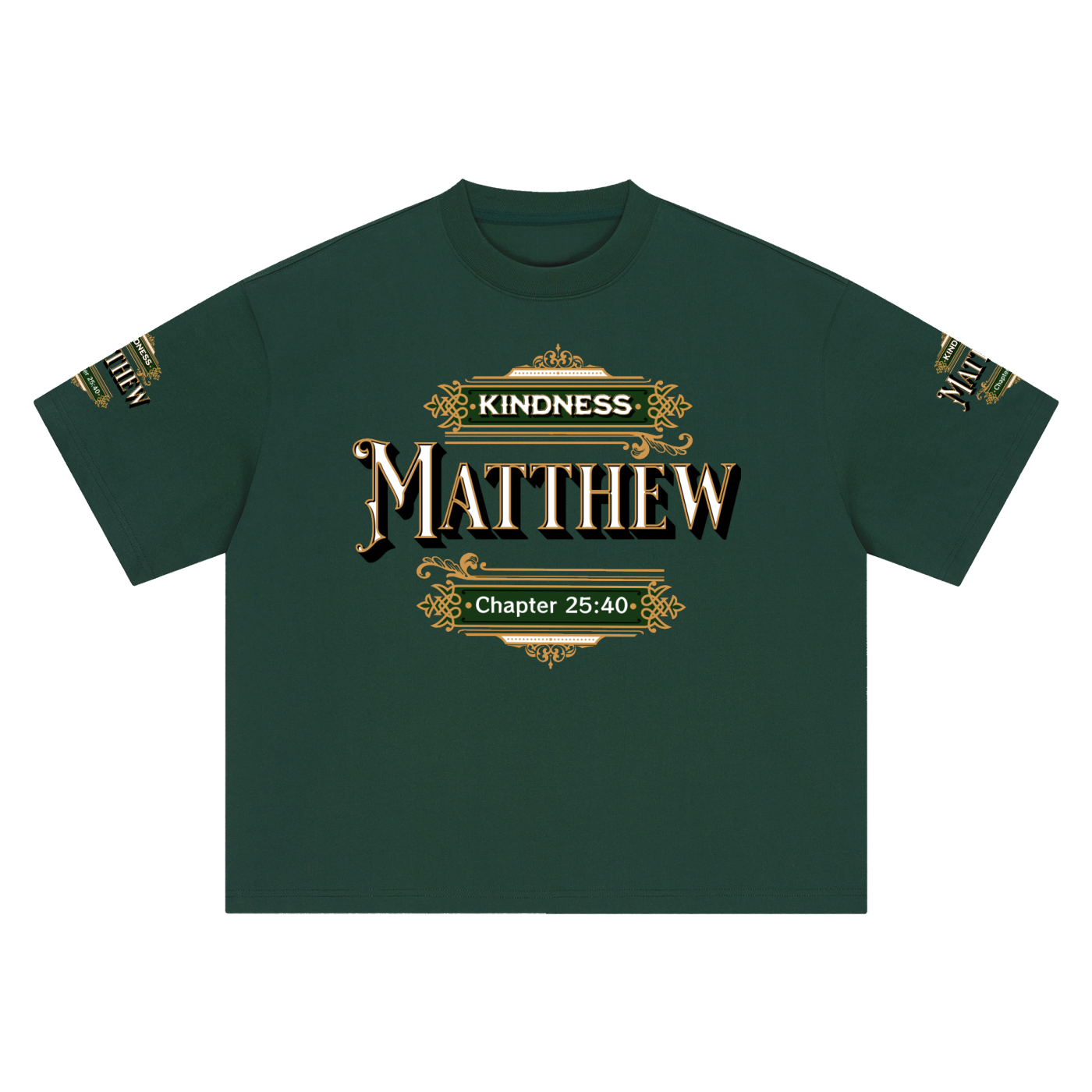 Kindness Matthew 25:40 – Unisex Heavyweight Boxy Oversized Graphic T-Shirt