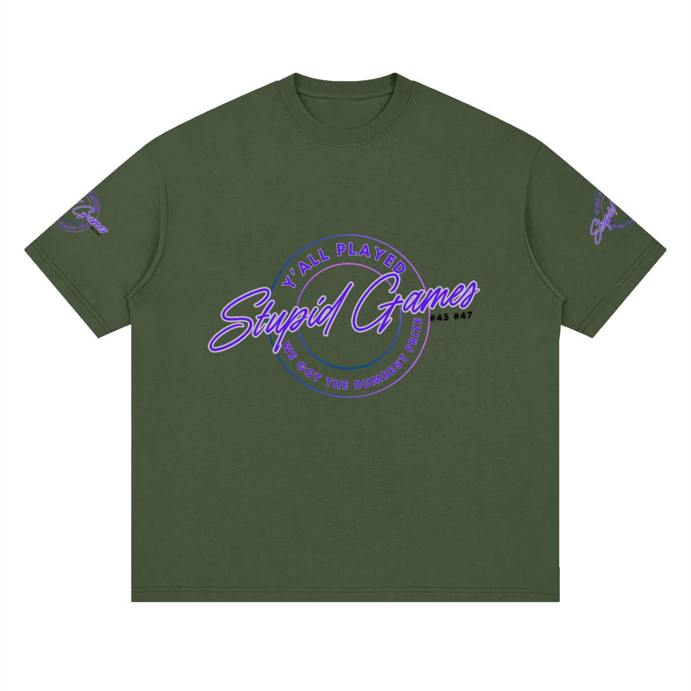 "Played Stupid Games" Streetwear Loose Drop Shoulder Tee