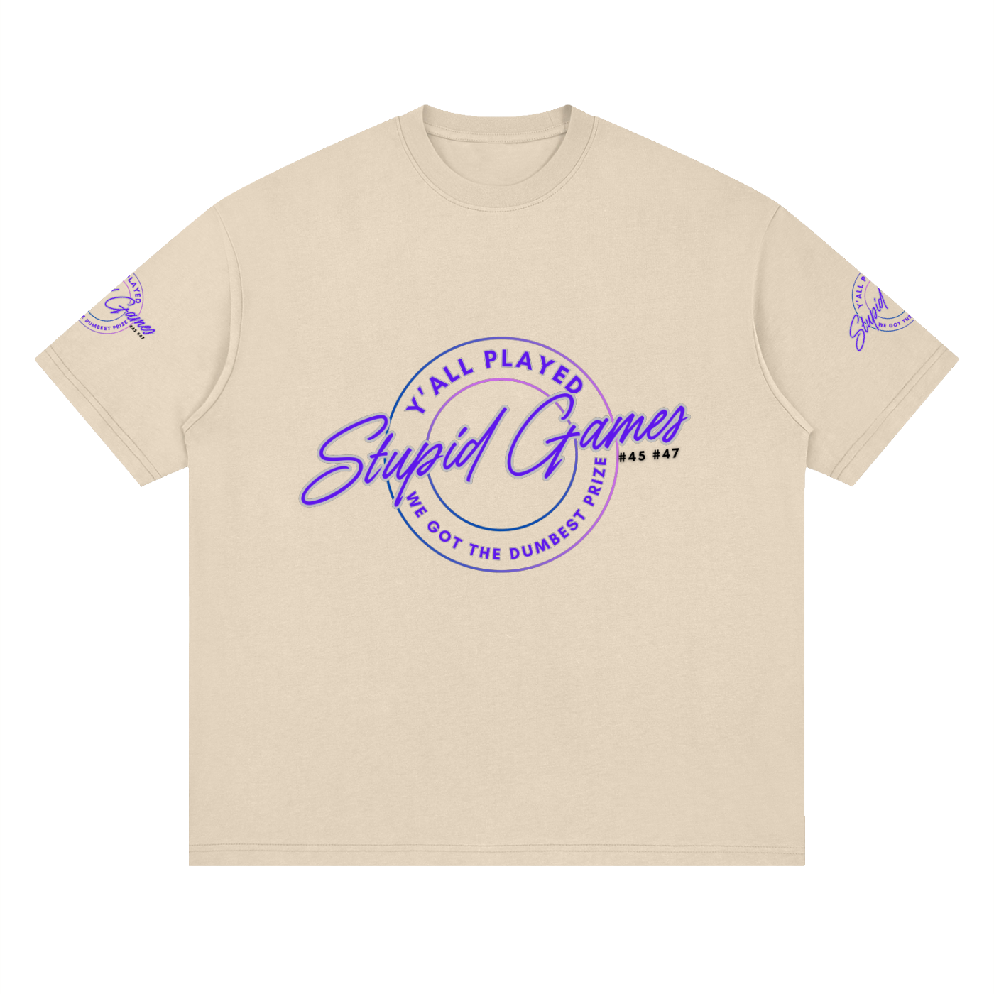 "Played Stupid Games" Streetwear Loose Drop Shoulder Tee