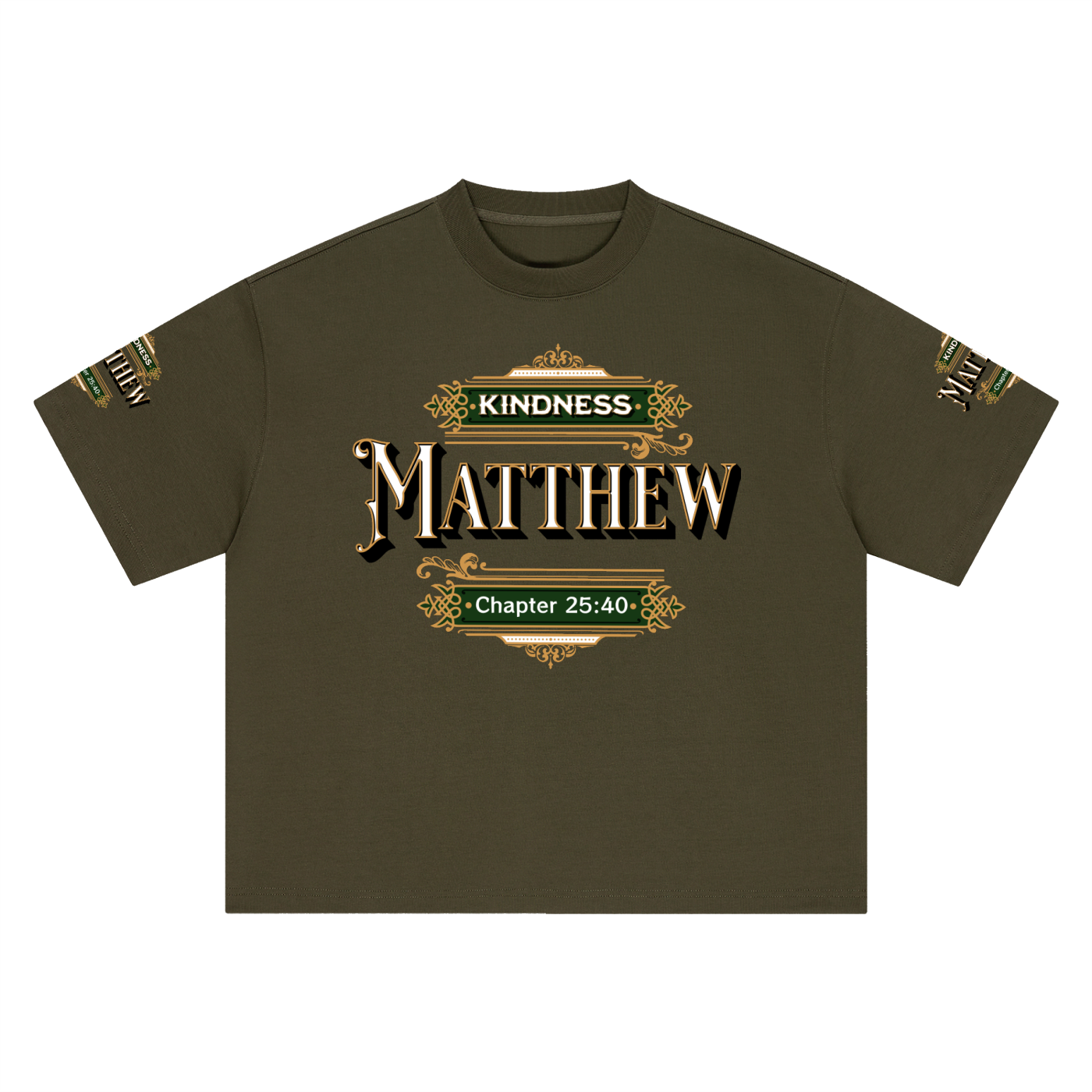 Kindness Matthew 25:40 – Unisex Heavyweight Boxy Oversized Graphic T-Shirt