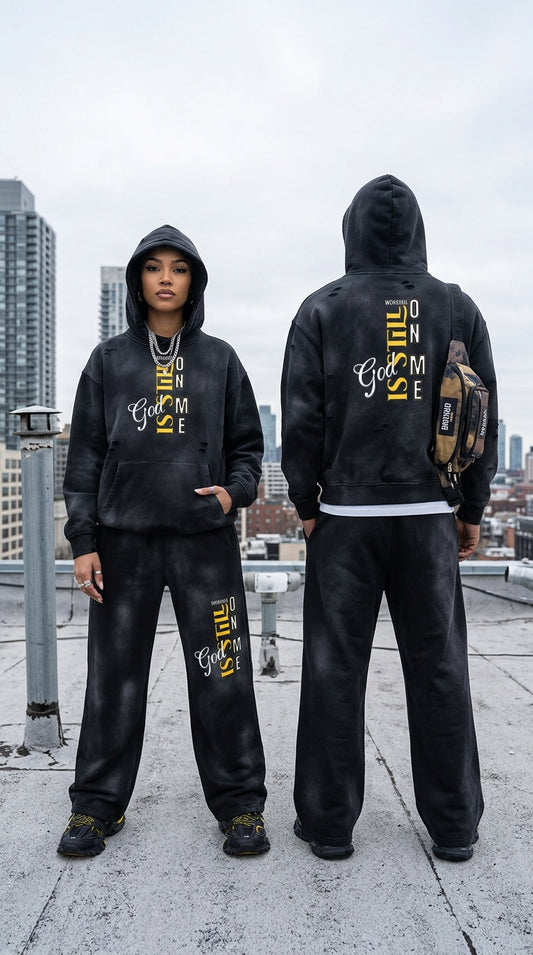 Unisex God's Working on Me Sunfade Frayed Fleece Hoodie – Vintage Washed
