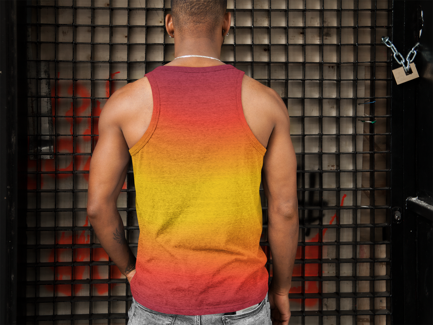Men's Soft Colorful Tank Top, Gym Shirts for Men, One-of-a-Kind Print Soft Style Tank Top for Men