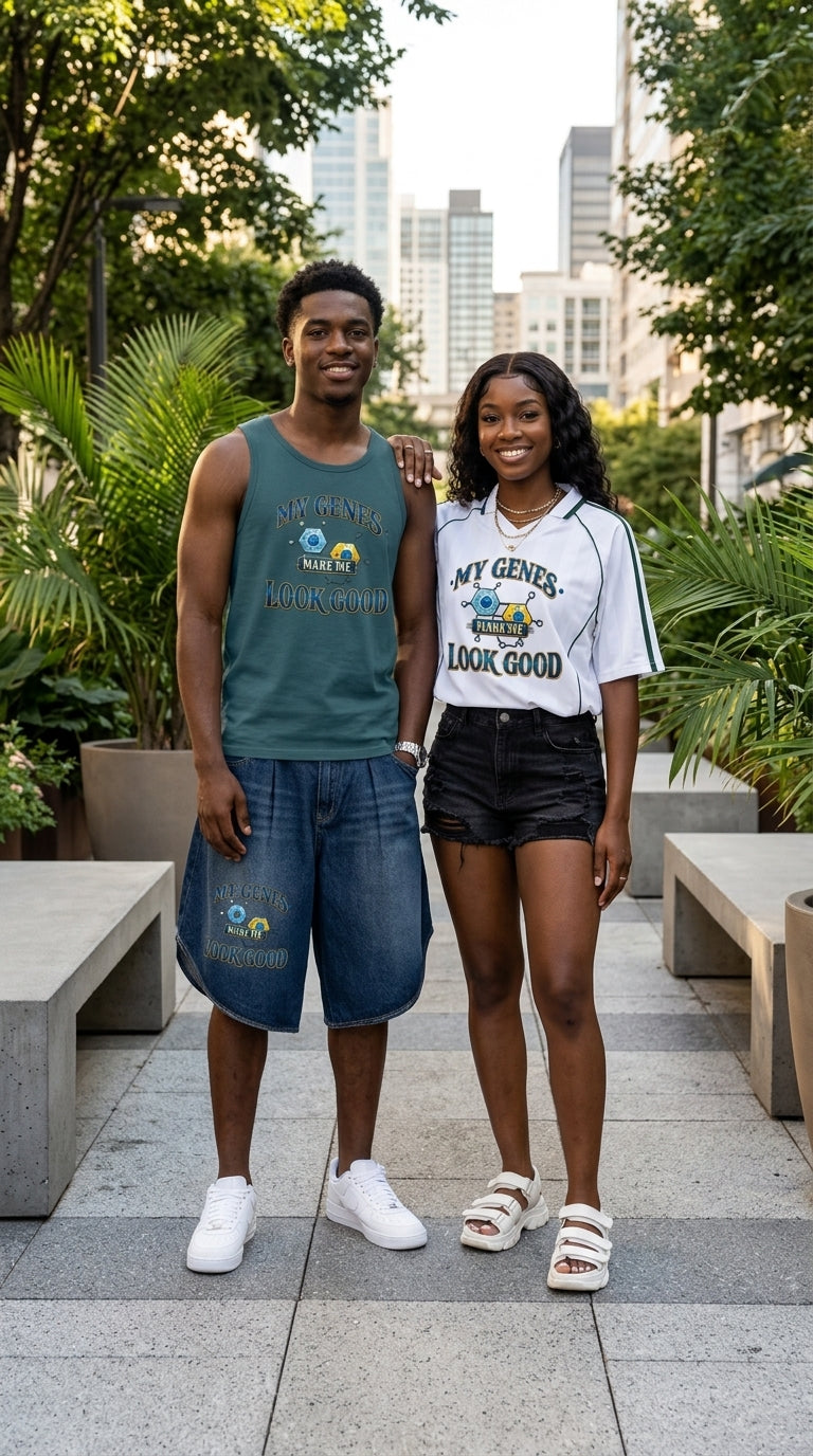 My Genes Make Me Look Good – Shadow Stripe Raglan Soccer Jersey