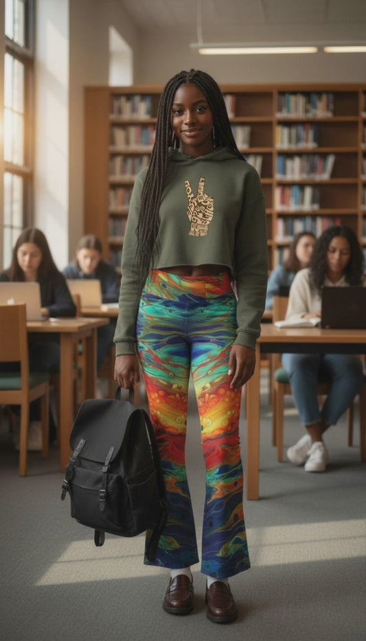 92% Black Women's Crop Hoodie