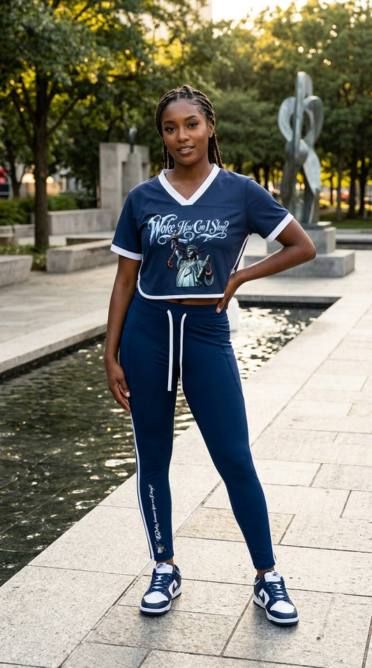 "Woke" Women's High-Waist Color Block Yoga Leggings